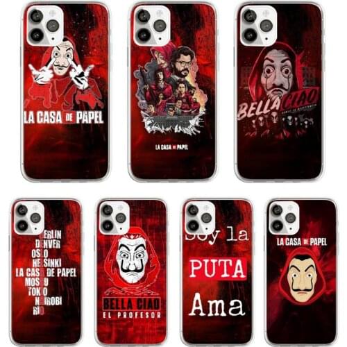 TV Money Heist House Paper Phone Case Transparent for iPhone 11 12 mini pro XS MAX 8 7 6 6S Plus X 5S SE 2020 XR
