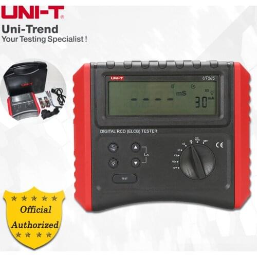 UNI-T UT585/UT586 Digital RCD (ELCB) Testers; Data Hold/Contact Voltage Automatic/Over-Temperature Detection/LCD Backlight