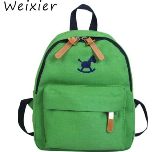 WEIXIER Anti-lost Cute Kids School Backpack Printed Wide Shoulder Strap Canvas Backpack For Boys Girls Children Mochila V4-16