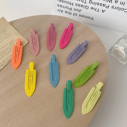 1pcs Candy Color Hairpin Women Girls Bangs No Curl Barrettes Face Wash Makeup Side Clips Broken Duckbill Clip Hair Accessories