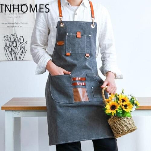 Delantal cocina Denim Milk Coffee Barber Work Apron Clothes Hair Stylist Perm Dyer Hairdressing Uniform Custom Logo hombre mujer