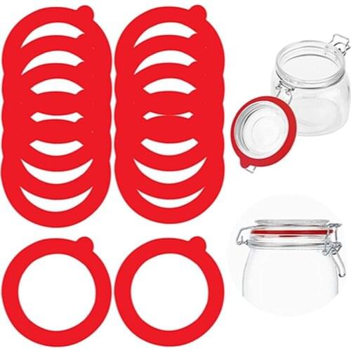 10PCS Set Replacement Replacement Rubber Jar Seals Airtight Silicone Gasket Sealing Rings for Glass Clip Silicone Seals