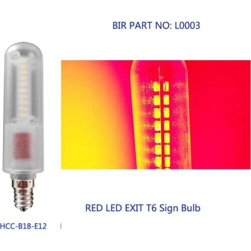 2pcs/lot red/white... 0.6W E12 emergency exit sign led bulb light T6 E12 Candelabra safety door indicator bulbs canada usa japan