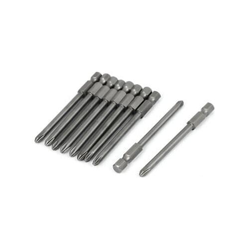 4.5mm Phillips PH2 Magnetic Screwdriver Power Screw Insert Bits 75mm Long 10pcs