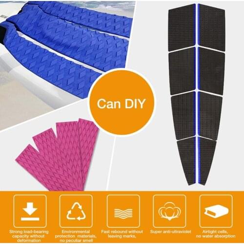 4pcs/set 31x8CM Surfboard Kiteboard Shortboard EVA Surfing Traction Pad Deck Grip Tail Pad Surfing Anti-slip Deck Diy Grip Mat