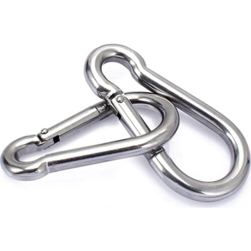 4Pcs M6 304 Stainless Steel Outdoor Screw Lock Buckle D-Shaped Carabiner Hook Keyring Clip Camping Kits Sports Rope Buckle ISP