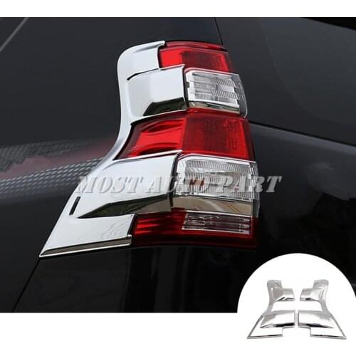 ABS Chrome Rear Tail Light Lamp Trim Cover 2pcs For Toyota Prado FJ150 2014-2017 Car Decoration Car Accesories Interior