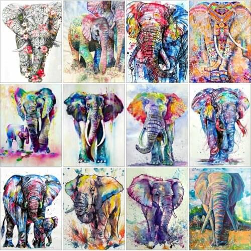 AZQSD Diamond Embroidery Elephant Mosaic Handicraft Full Drill Diamond Painting Animal Cross Stitch Rhinestones Home Decor