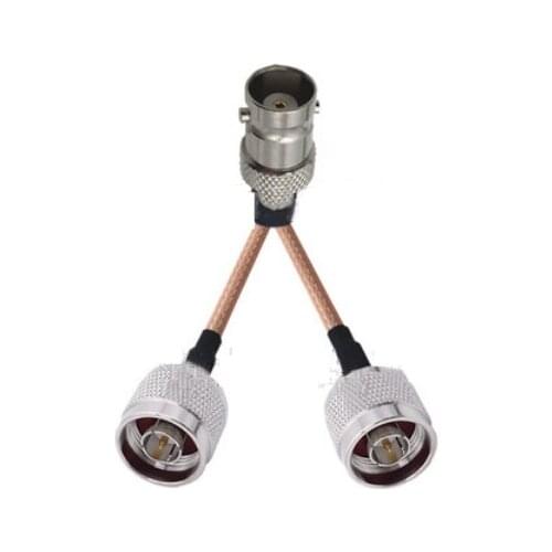 BNC Female to 2 N Male Connector RF Pigtail Y Extension Jumper Cable RG316