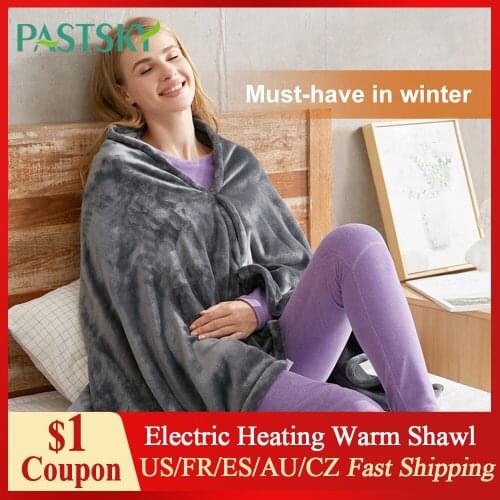 Electric Heating Warm Shawl Electric Heated Plush Throw Blanket Cape USB Winter Body Shoulders Knee Abdomen Warm Protector Care
