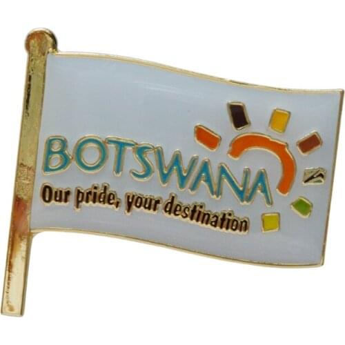 Pride Botswana lapel pin badge+Iron plated brass+paints+epoxy+butterfly back button-Free shipping(350 pcs/lot)