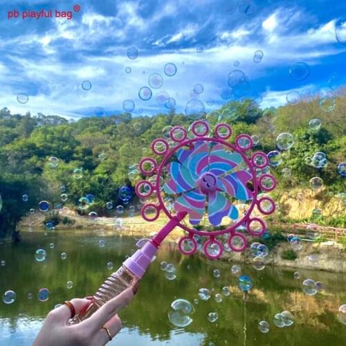 PB Playful Bag Outdoor interactive Cartoon hand held Fairy stick Windmill bubble machine Childrens Toys Creative gift TG25