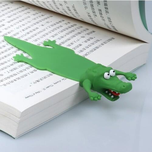 Animal Shape Creative Cartoon 3D Stereo Bookmarks Shark Crocodile for Book Paper Student School Stationery Supplies