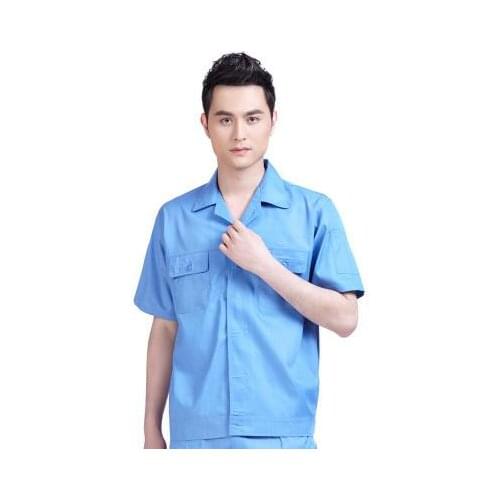 Summer short sleeve smock suit washing engineering half sleeve mechanics work clothes