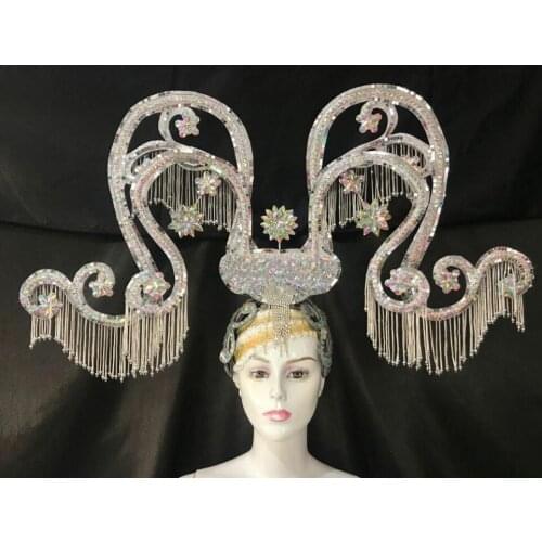 Latin dance Samba accessories Fashion exquisite headdress feathers Delicate dance shows accessories