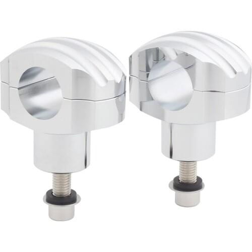 Motorcycle Chrome Hand Control Handlebar Risers Mounts Clamp Adjustable Rise Clamps Aluminum For Harley Handlebars Universal