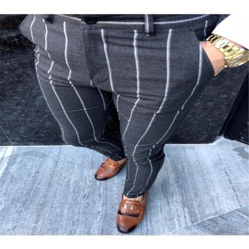 Mens Stripe Pants Fashion Casual Trousers Man Leggings Business Dress Suit Pants Mens Clothing Male Jogging Sweatpants Pants