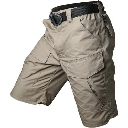 Mens Outdoor Sports Fast Dry Cargo Short Trousers Summer Militar Tactical Traning Waterproof Knee Length Beach Overalls Shorts