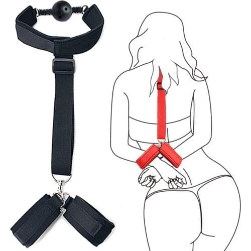 BDSM Bondage Restraint Handcuffs & Ankle Cuffs Under Bed Bondage Set Fetish Slave Erotic Sex Adult Toys For Women Sex Products