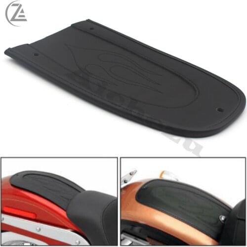 ACZ Motorcycle Rear Fender Flame Black Leather Bib Cushion Solo Seat Cover for Harley Sportster Solo Seat XL 883 1200 2004-2016