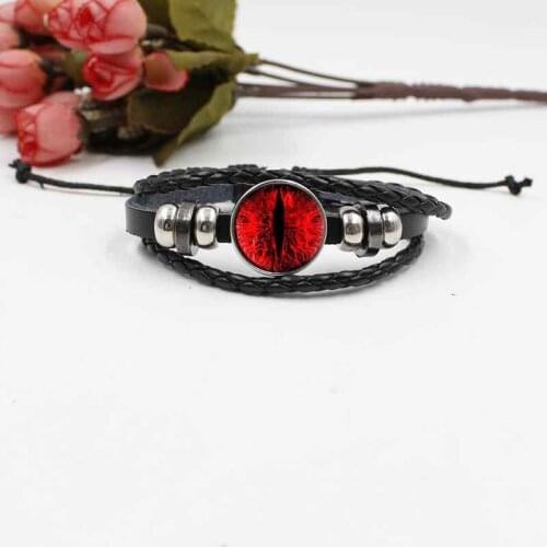 Europe and the United States creative new pupil cat eye series woven leather bracelet