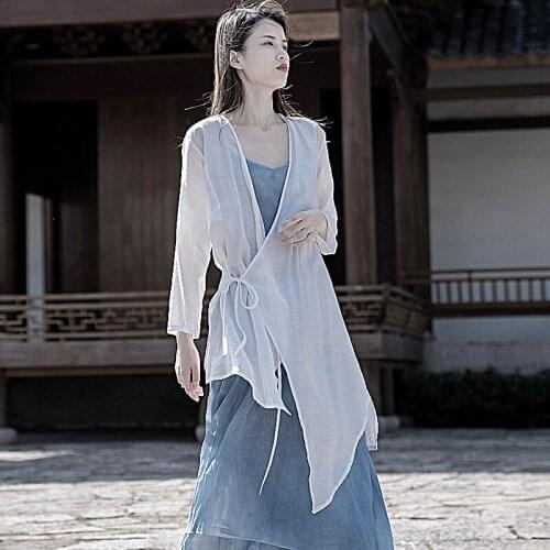 QPFJQD Ladies Summer Tencel Irregular Length Jackets Outerwear Lace Up Women 2021 Thin Sunscreen Coat Long Sleeve