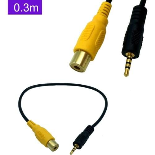 RCA to 2.5mm AV-IN Cable Car Rear View Camera TO GPS 2.5mm 0.3m