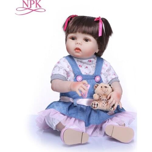 NPK 57cm full body Silicone reborn Baby Doll Girl Newbron Lifelike Princess Doll Birthday Girl Gift Bonecas Bebes Reborn Menina