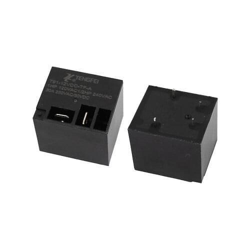 2Pcs T91 DC12V 30A 4 Terminal SPST NO General Purpose Miniature Power Coil Relay