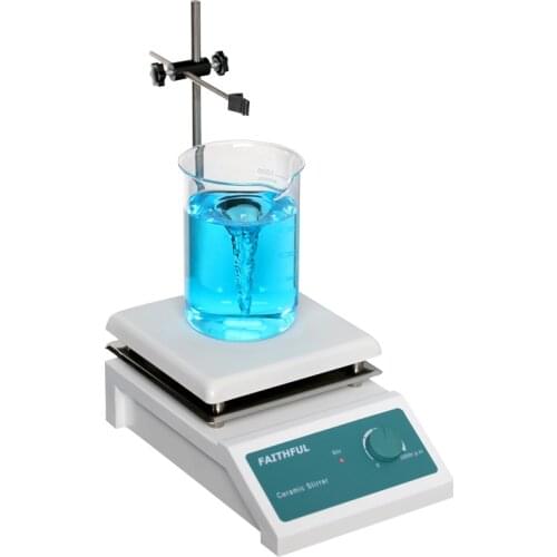 SH-4B Laboratory Magnetic Stirrer Stir Plate Magnetic Mixer ,19x19cm Ceramic Panel, 0~1600RPM,5000ml Volume