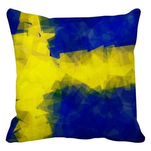 Swedish Abstract Flag Pattern Throw Pillow Square Cover