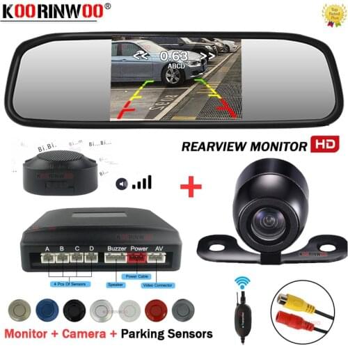 Koorinwoo Adustable Sounds System Reversing radar for car Parking Sensor 22 rear car camera sensor Distance on Monitor Rear view