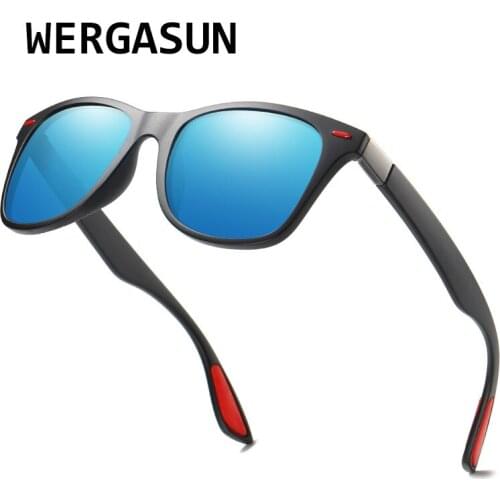 WERGASUN Classic Polarized Sunglasses Men Women Brand Design Driving Square Frame Sun Glasses Male Goggle UV400 Gafas De Sol