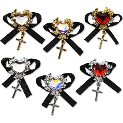 Love Heart Gems Drill Lace Bowknot Nail Art Decorations 3D Jewelry Gems Japanese Cross Nail Glamour Charm Manicure Accessories