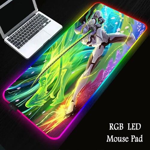 USB LED Gaming Mouse Pad RGB Glowing Desk Keyboard Mat Computer Laptop Mat Automatic Memory Adjustable Brightness Mouse Carpet