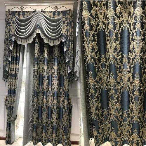 High-end European-style Flannel Embroidered Curtains Light Luxury Atmospheric Shading for Living Room Bedroom Curtains Custom
