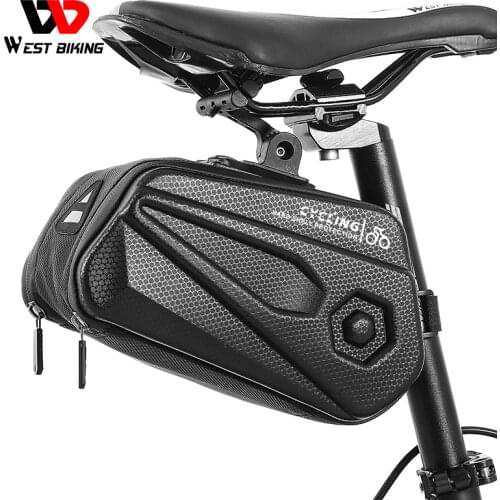 WEST BIKING Bike Saddle Bag Waterproof MTB Road Bicycle Under Seat Bag 2.6L Lage Capacity Reflective Pannier Cycling Accessories