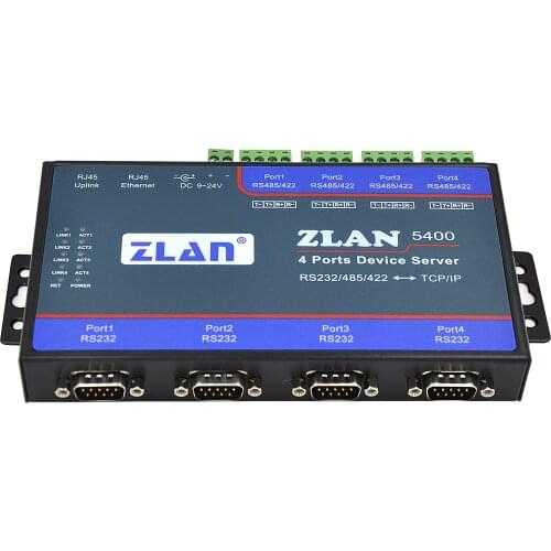 ZLAN5440 4 ports RS232 485 422 to Ethernet TCP IP RJ45 Modbus RTU to TCP Gateway Converter Serial device server