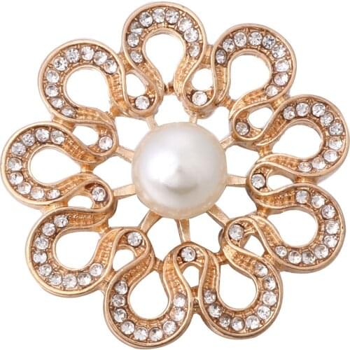 10pcs/lot New Snap Button Jewelry 18mm Charm Big Gold Flower Snap Buttons Fit Snap Bracelet for Women Snaps Buttons Jewelry