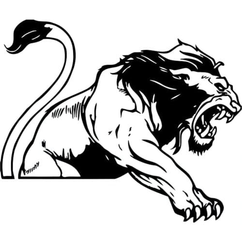 19X16CM PREDATOR ANIMAL LION NON GENERAL Black Silver Vinyl Decal Car Sticker S6-2116