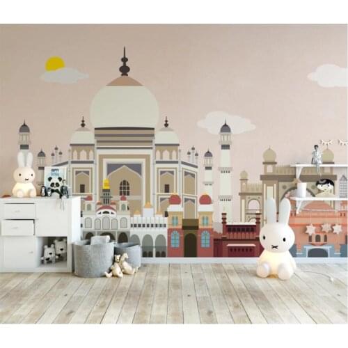 Custom photo 3d wallpaper Cartoon city building children room background home decor 3d wall murals wallpaper for walls 3 d