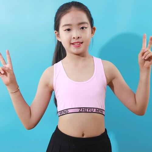 5Pc/lot Summer Thin Girl Training Bra Sport Girl Bras Kids Underwear Cotton Vest 8-14Y