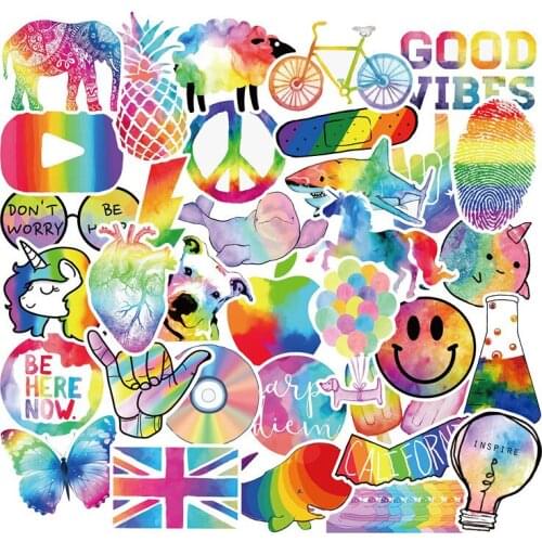 50PCS Cartoon Symphony Colorful Kawaii Stickers Laptop Suitcase Waterproof Skateboard Decals Graffiti Computer Sticker