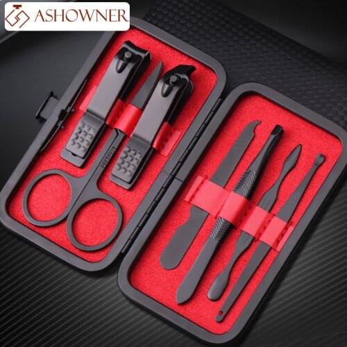 7-18 Pcs Professional Nail cutter Pedicure Scissors Set Stainless Steel Manicure Cutter Portable Manicure Nail Clipper Tool Set