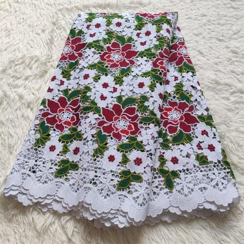 African Guipure Lace Fabric 2021 High Quality Lace Hot Sale Nigerian Water Soluble Cord Lace Fabrics For Wedding Dress YY016