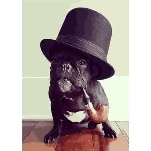 Acrylic Paint by numbers For Adults Classic Street Dog Oil Painting By Numbers On Canvas Frameless 40x50cm DIY Home Decor