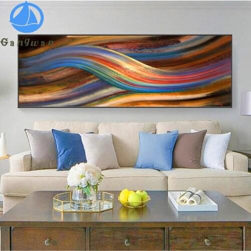 Diamond painting Moderne Abstracte Regenboog cross stitch Wall Art Abstract Lint Foto voor Woonkamer Decor diamond embroidery
