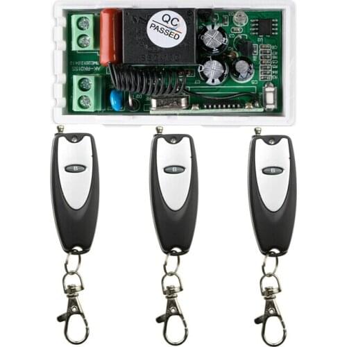 220 v 1 ch RF wireless remote control switch 1 receiver+3 transmitter More convenient circuit connection