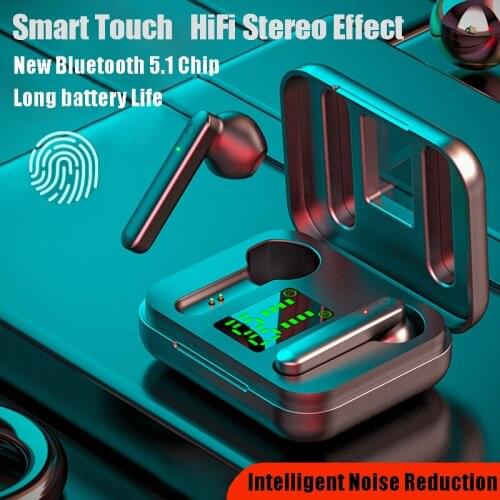 TWS Bluetooth V5.0 Wireless Headphone LED Display Intelligent Noise Reduction 9D HIFI Stereo Sound Sport waterproof Headsets