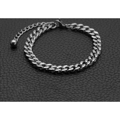 Beads cuba bracelets mens stainless steel cuban link chain on hand punk Hip hop charm bracelet jewelry gifts for man wholesale